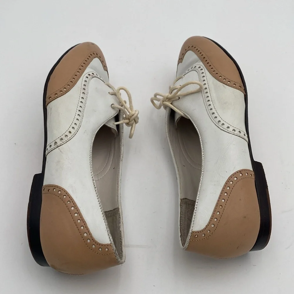Vintage GH Bass Women Two-Tone Oxford Shoes leather casual retro Y2K office goth